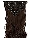 S-noilite® 17-26 Inches(43-66cm) 8pcs Long Full Head Clip in Hair Extensions Extension Sexy Lady Fashion Choice 50 Colors (17 Inches-Curly, Medium Brown)