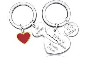 AONVEKI Regalo San Valentino per Lei e Lui, Portachiavi Regalo per Coppia Fidanzata Fidanzato, idee Regalo di Anniversario Compleanno Matrimonio, Portachiavi Amore e Scritte Dolce Cartolina