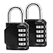 Produktbild JTDEAL Kombinations Zahlenschloss, Vorhängeschloss mit 4 - stelligem Zahlencodefür Schule, GYM, Koffer, Schwarz, 2 Stk