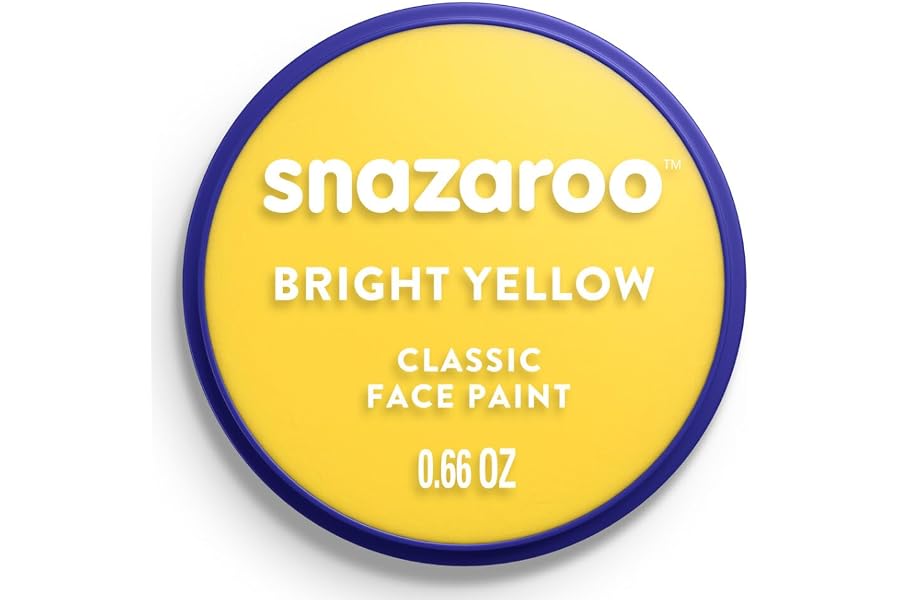 Snazaroo Pintura Facial y Corporal Clásica – Base Agua, No Tóxica, Fácil de Aplicar y Retirar - Amarillo Brillante, 18,8 g
