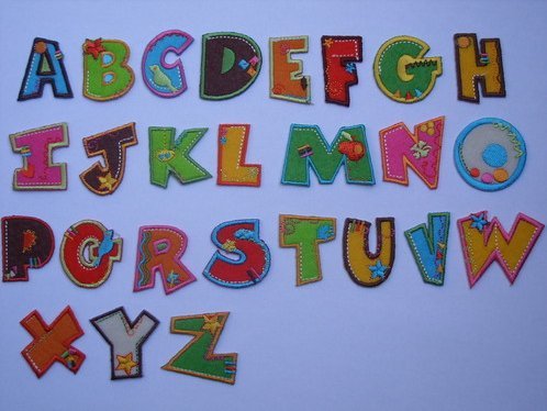 EMBROIDERY FABRIC LETTERS Iron on 7 letter name