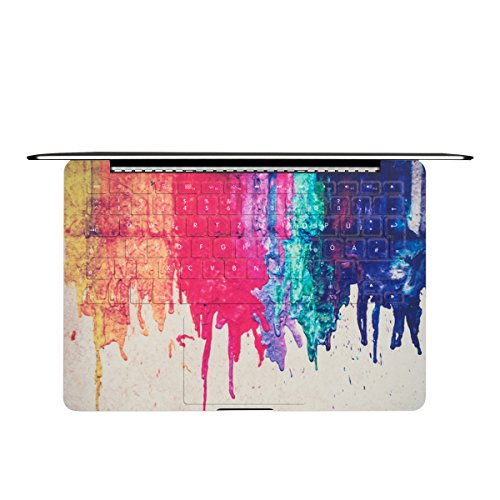 kwmobile Tastatur Aufkleber QWERTZ für Apple MacBook Air 13″ (Modelle ab Mitte 2011) mit Regenbogen laufende Farbe Design in Mehrfarbig Rot Beige Tastaturschutz Folie Sticker Skin - 3