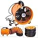 Price comparison product image Industrial Extractor Portable Ventilator Air Axial Metal Blower Commercial Exhaust Workshop Ventilation Fan With 5 meter Duct (10 Inches With Duct )