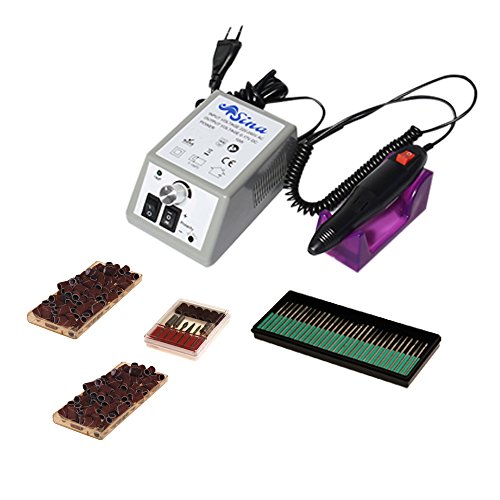 Elektrische Nagelfeile inkl. Bitset, Mandrel, 30 Diamantfräsern sowie 205 Schleifhülsen