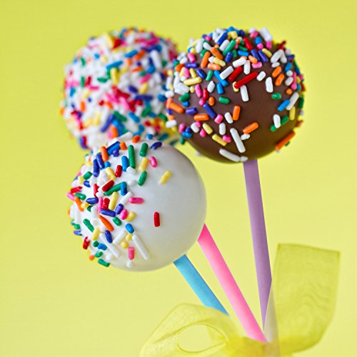eBoot Lollipop Sticks Cake Pops Stiele für Weihnachten und Geburtstagsfeier, 6 Zoll, 150 Stück (Blau, Weiß, Purpurrot, Gelb, Rosafarben, Grün) - 3