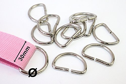 D-Ringe 10 Stück 30x17x3,2mm Halbrundringe Stahl - 2