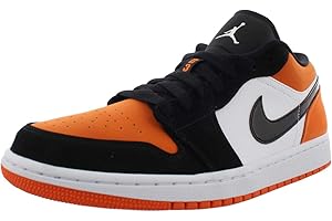 NIKE Męskie buty do koszykówki Air Jordan 1 Low, Lt Dymny Szary Siłownia Czerwony Biały, 44.5 EU
