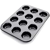 Orret Home 12&rsquo;li Muffin ve Cupcake Fırın Tepsisi &ndash; Yapışmaz Metal Kek Kalıbı, 12 G&ouml;zl&uuml; Muffin Kabı, Cup Cake Pişirme Tepsisi,