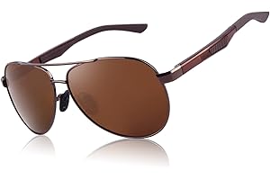 CGID GA61 Occhiali da Sole Premium Lega Al-Mg Pilot Polarizzati UV400, Completamente a Specchio Cardini a Molla Occhiali da Sole per Uomo Donna