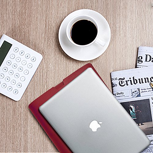 WALNEW Schlanke Leder MacBook Air 13 Zoll Hülle, MacBook Schutzhülle, Hülle, Case, Cover, MacBook Pro Retina 13 Zoll Hülle mit Handgriff, geschütztes Inneres und externes Mousepad - 9