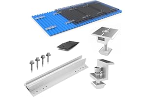 URPIZY Solar Panel Module Aluminum Bracket Rail Trapezoidal Sheet Mounting Rail,30Cm Rail,30/35Mm End Clamp,30/35Mm Middle Clamp,for Rv, Boat, Wall, Caravans, Yacht and Other Off Gird Installation