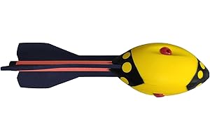 ORTCI Tianbi Bola clásica de espuma de larga distancia, cohete lanzador de mano, bola de silbato optimización de vuelo, agarre de mano, regalo divertido para interiores y exteriores, amarillo, 32 cm