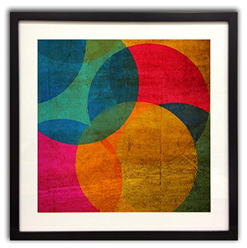 Graham & Brown Neon Circle Multi Colour Abrstract Framed Wall Art Picture 41-322