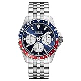 Guess Herren Analog Quarz Uhr mit Edelstahl Armband W1107G2