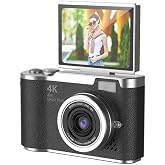 4K Dijital Retro Video Kamera 48MP 18X Zoom Flaşlı (32GB) Kart Dijital Vlog Fotoğraf Makinesi T&Uuml;RK&Ccedil;E Siyah