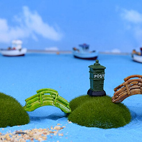 yixuan 4 Stück Miniatur Retro Briefkasten Fairy Garden Ornament Blumentopf Puppenhaus Decor - 6