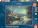 Schmidt Spiele 58453 Thomas Kinkade 58453-Thomas, Winterliches Mondlicht, 500 Teile, bunt - 