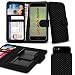 Produktbild (Carbon schwarz) Motorola Moto Z Play Schutzhülle PU dünne Leder Schutzhülle Klemme Wallet Case Vertikal Executive Seite Tasche Holster Flip Schutzhülle Skin Cover Handy Halterung Pop Up Kamera Foto Fall von Genesis Online®