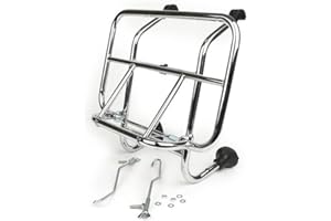 MOTO NOSTRA MOTONOSTRA Gepäckträger chrom klappbar vorne kompatibel für Vespa Smallframe V50, PV125, ET3, PK S, PK XL, PK XL2, Largeframe