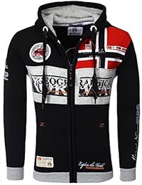 Jersey CHAQUETA SUDADERA GEOGRAPHICAL NORWAY hombre Chaqueta Con Capucha Hombres Estampado Gris Estampado Estampado Capucha