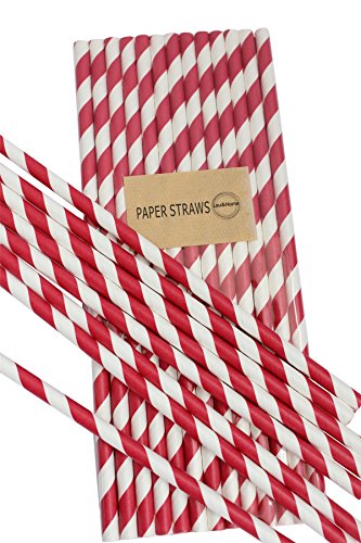 Strohhalme Papier Party / Hochzeit / Kindergeburtstag / Geburtstage - Rot (25)