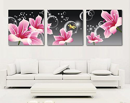 Pingofm The living room is modern and no frame animation of a mural wall sofa painter home furnishings hanging picture simple flower decorative painting,60*60 ,12mm Metal,Minimalist flower