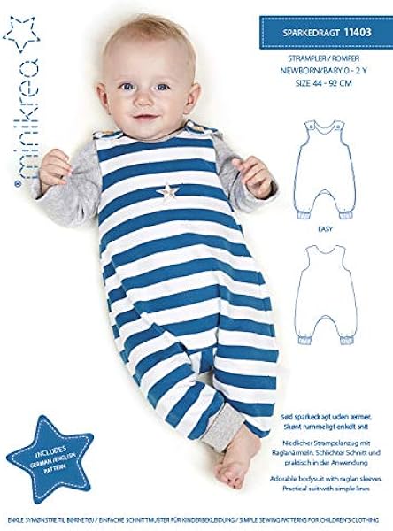 Patron De Couture Grenouillere Pour Nouveau Ne Et Bebe N 1 X 1403 Taille 44 92 Cm Amazon Fr Vetements