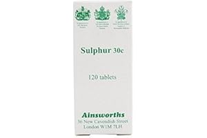 Ainsworths 30C Sulphur Homoeopathic Remedy - Pack of 120 Tablets
