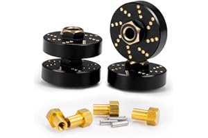 MORLORDY 4Pcs Brass Wheel Hex Hub Adapter Extended Wheel Spacers Weights for 1/18 RC Crawlers TRX4M Bronco Defender k10 F150 Upgrades Parts
