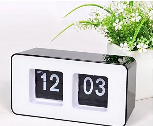 Winsale Modern Retro Auto Flip Clock Desk Table File Down Page Clock Desk Wall Clock AM/ PM Format Display Timepiece for Home, Office