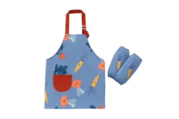 Daysskk Tablier Peinture Enfant 2-11 ans Tablier Enfant sans Manche avec Manchettes Blouse de Peinture Enfant Imperméable Imprimé Animal