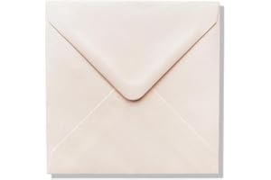 Cards & Crafts Enveloppes carrées de luxe - 16 x 16 cm - 110g/m² - Fermeture à rabat (Crème/Ivoire, 100)