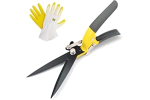 JARDINEER Sharp Grass Shears, Grass Clippers Handheld, Manual Garden Shears for Grass, Edging Shears for Lawn Garden