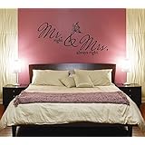 Wandtattoo-Wandaufkleber - Spruch/Schlafzimmer ***MR & MRS*** - (Größen.- und Farbauswahl)