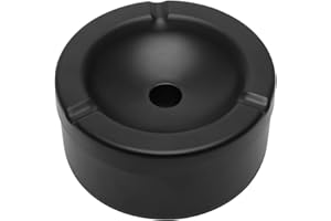 FL HUA Posacenere con Coperchio in Acciaio Inox, Posacenere Rotondo per Interni ed Esterni, Posacenere Portatile per Giardino Casa Bar