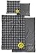 Produktbild Borussia Dortmund BVB Wendebettwäsche, Baumwolle, Grau/Gelb, 135 x 200 x 2 cm