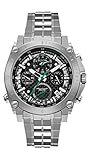 Bulova Precisionist 96G241 - Herren Designer-Armbanduhr - Chronograph mit Edelstahl-Armband - Schwarz/Grün