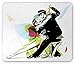 Produktbild WYICPLO Dance Mouse Pad, Abstract Art Illustration of Latino Dancing Couple in Costumes Ballroom Performance, Standard Size Rectangle Non-Slip Rubber Mousepad, Multicolor