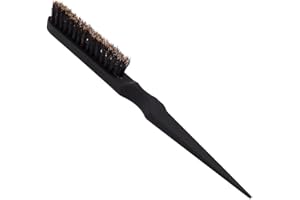 YUSAT Slick-Back-Bürste, Teasing-Back-Friseursalon-Bürste, Langer und Kurzer Abend-Make-up-Tangle-Kamm (schwarz) (Schwarz)