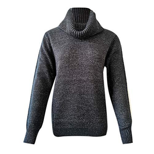 LAEMILIA Chandail Col Roulé Femme Pull Chaud Hiver Mohair Tricôté Pullover Kintwear SweaterNoirEU 36(Tour de poitrine94cm)