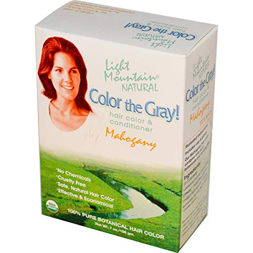 LIGHT MOUNTAIN - Color The Gray Natural Hair Color and Conditioner Mahogany - 7 oz. (198 g)