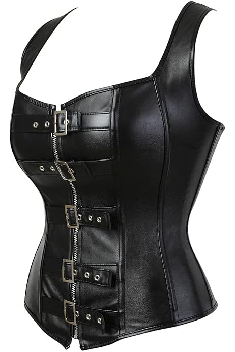 Corsetto Steampunk In Pelle Per Donna - Bustino Gotico Per Halloween, Feste E Cosplay, Taglie S-6XL