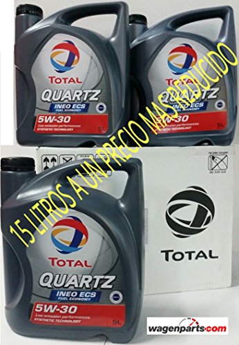 ** GRAN OFERTA * 3X Aceite de motor TOTAL QUARTZ INEO ECS 5W30 15 litros (3x5 lts)