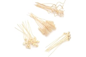 SKYPRO 20 sztuk patyczków do dyfuzorów z drewna rattanowego, 4 kształty, wymienne patyczki uzupełniające do pokoju, biura, dyfuzor zapachowy oleju, półzakrzywione, spiralne koraliki, falowane, koraliki