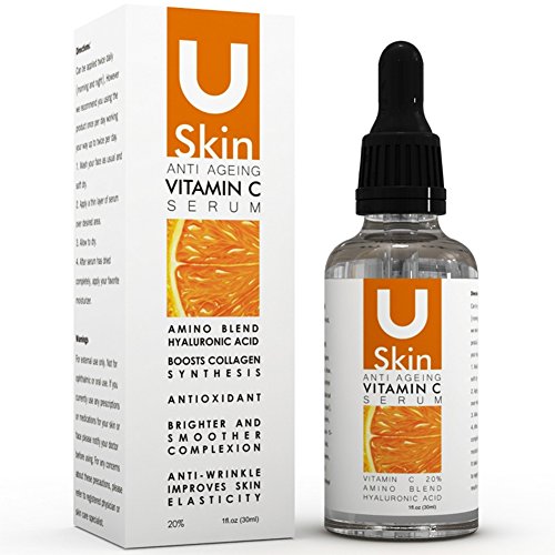 PREMIUM Vitamin C Serum For Face with Hyaluronic Acid Serum - Clinical Strength - The Best Anti Ageing & Anti Wrinkle Serum - Our Customer Call It A Face Lift without the needles! This Vegan Vitamin C Serum Will Plump, Hydrate & Brighten Skin While Filling In Those Fine Lines & Wrinkles. See Results Or Your Money Back!