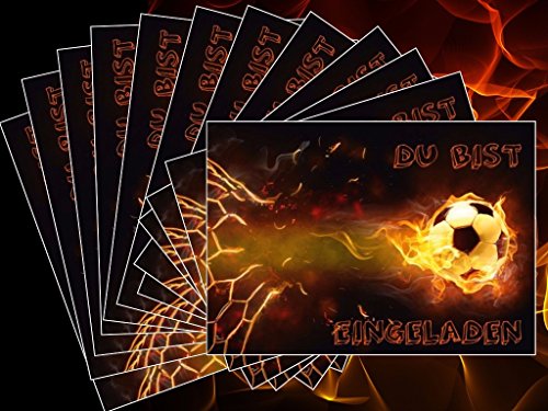 12-er Set Fussball-Einladungskarten (Nr. 10717) zum Kindergeburtstag oder zur Fußball-Party von EDITION COLIBRI © – umweltfreundlich, da klimaneutral gedruckt - 3