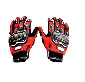 Probiker Motoway Full Racing Motorcycle Gloves (Red, Large)