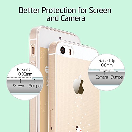 ESR iPhone SE 5 5s Funda  Suave TPU Funda Adorable Parachoques Funda Case Cover Carcasa Para iPhone 5   iPhone 5s   iPhone SE  Monigote de nieve