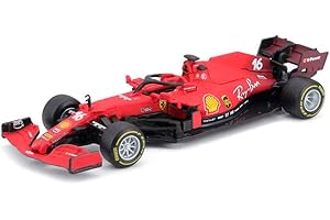 Bburago B18-36829L 1:43 F1 2021 Enfants unisexes Ferrari SF21 de Leclerc - Voiture Miniature - Couleurs Assorties