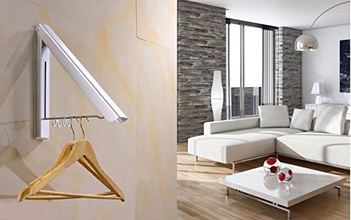 HomySnug Kleiderhaken Klappbar Wandhaken Aluminium Wand-Kleiderständer Mit Zwei Kleine Haken Super Platzsparende Garderobe, Ideal Für Flur, Waschkeller, Wohnzimmer, Büro (40 x 33 x 30cm) - 7